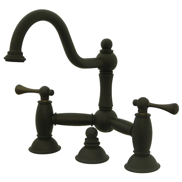 KS3915BL Restoration Bathroom Bridge Faucet, Oil Rubbed Bronze